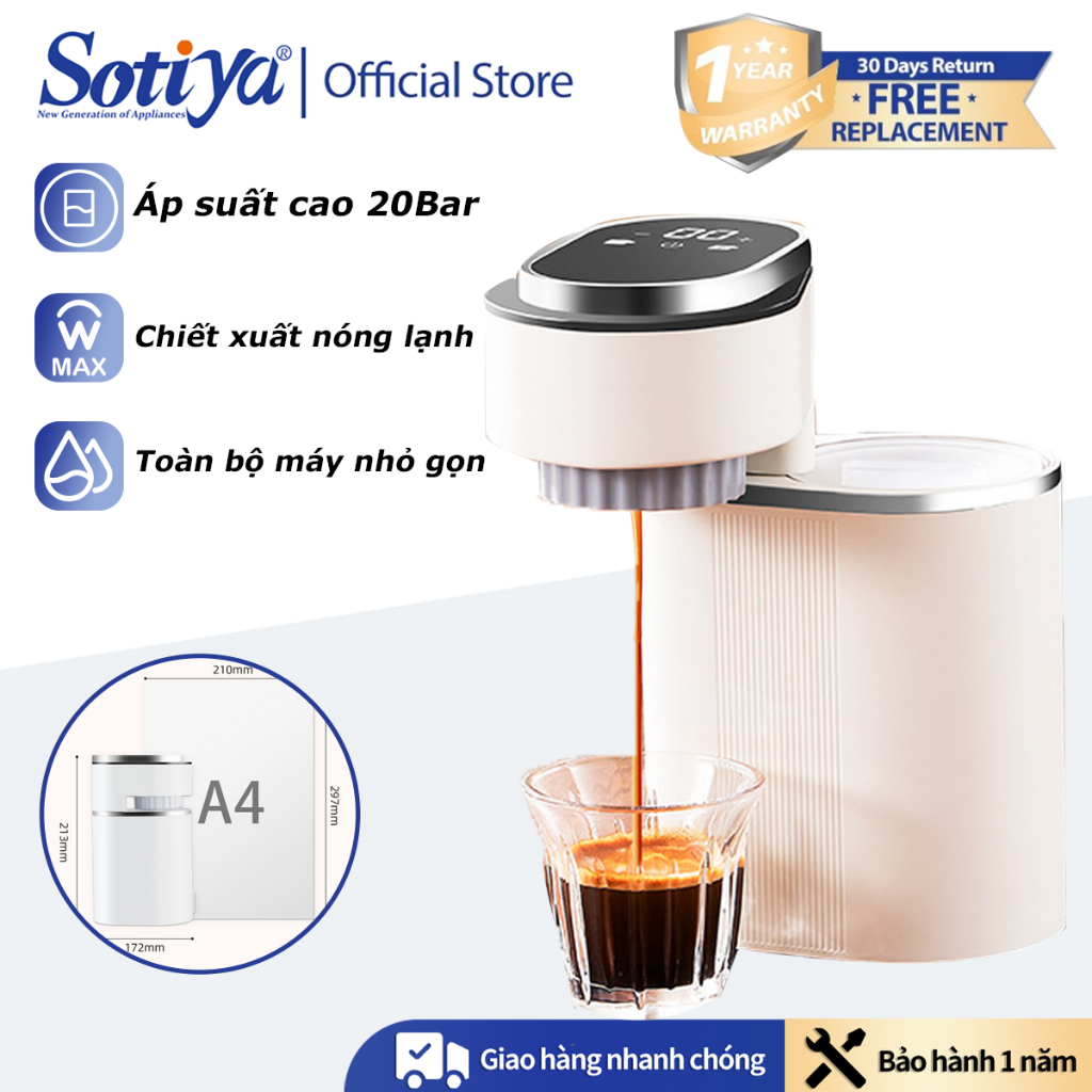 Máy Pha Cà Phê Mini 15Bar, Máy Pha Cà Phê Nhỏ Gọn Văn Phòng ZZUOM C180