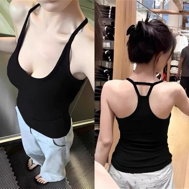 Áo 2 dây có mút ngực , Áo ba lỗ trơn 2 dây - Áo Tanktop fom dài Golana siêu Cá tính BL22 | BigBuy360 - bigbuy360.vn