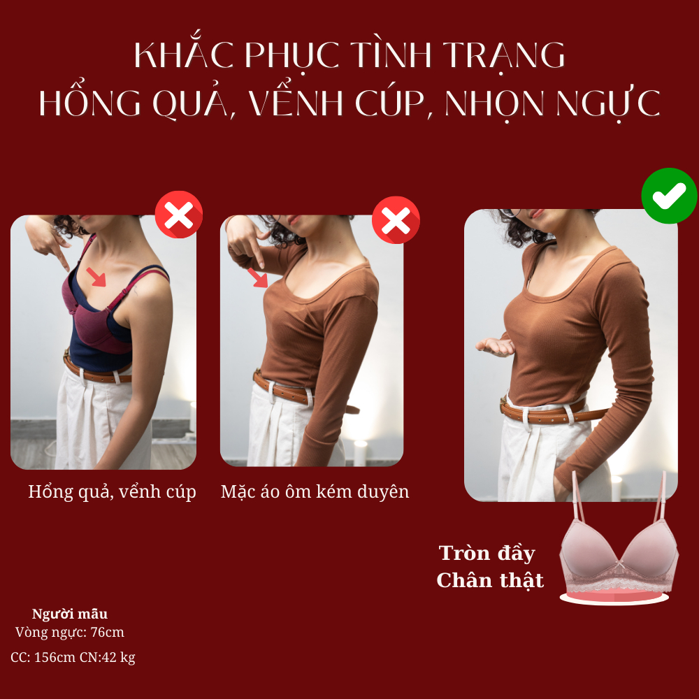 Áo ngực nữ không gọng trơn mút mỏng phối ren LOC | BigBuy360 - bigbuy360.vn