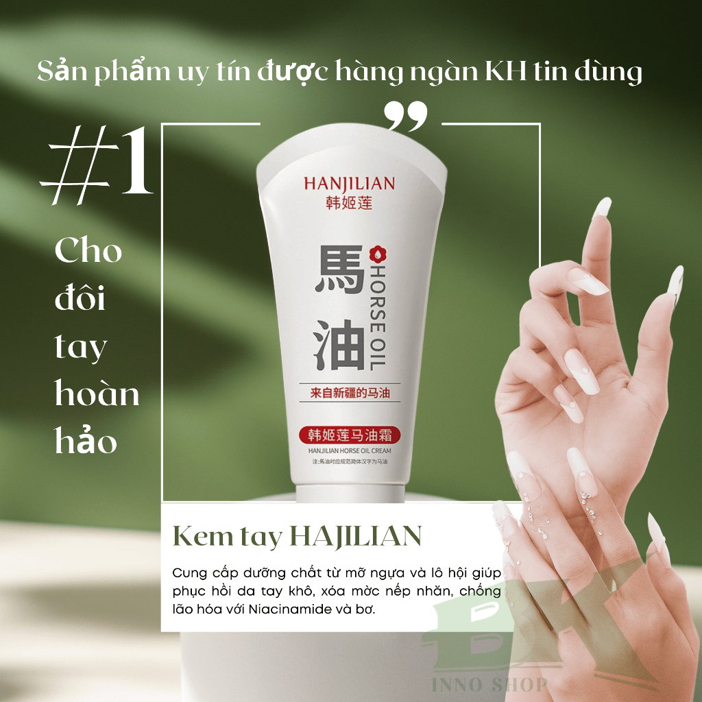 KEM DƯỠNG TAY HANJILIAN CAO CẤP 80GR - Kem Giúp Xoá Nết Nhăn Tay Hiệu Quả, Da Tay Mịn Màng, Trắng Sáng, Loại Bỏ Nám Da
