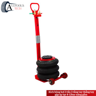 Kích bóng hơi 3 tấn 3 tầng tay thẳng tay gập áp lực 8-12bar nâng gầm nhanh chóng, dụng cụ sửa ô tô