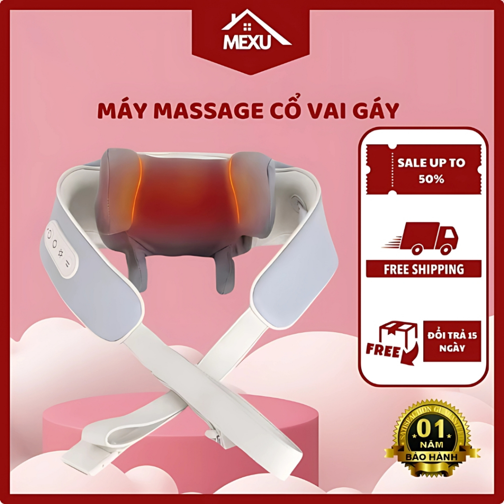 Máy Massage Cổ Vai Gáy Hồng Ngoại 6D – Chườm Nóng Xoa Bóp Sâu, Giảm Đau Nhức Vai Gáy Cho Người Già & Nhân Viên Văn Phòng