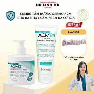   Combo  Tắm dưỡng Dermo ACM cấp ẩm làm sạch  phục hồi hàng rào bảo vệ da cho viêm da cơ địa  da nhạy cảm 