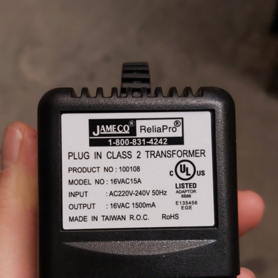 adapter 16vac 1500ma xoay chiều