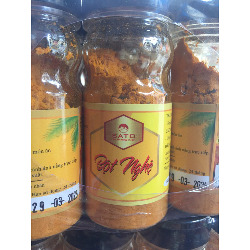 BỘT NGHỆ VÀNG LÀM GIA VỊ thương hiệu SATO/ HŨ 50G