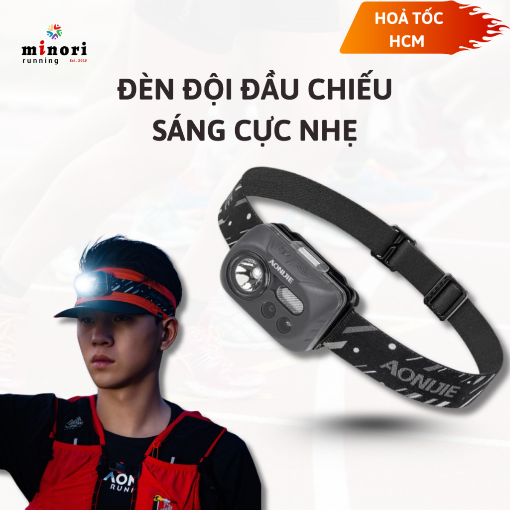 Đèn đội đầu Đèn Led AONIJIE E4031 Chống Thấm Nước Dùng Pin / Sạc USB Có chế độ cảm ứng Minori Store