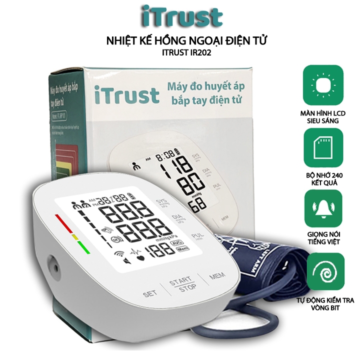 Máy đo huyết áp bắp tay iTrust BP101 màn hình LCD bảo hành chính hãng 3 năm