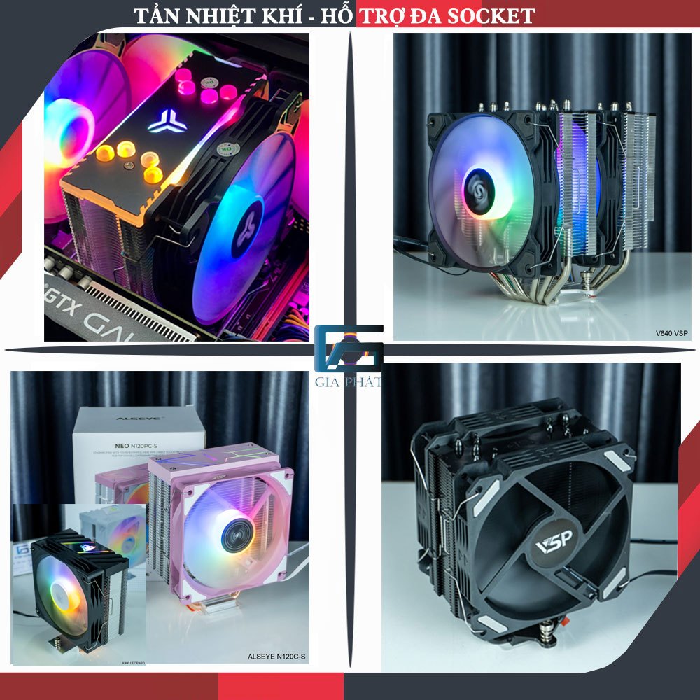 Tản Nhiệt Khí, Tản Nhiệt CPU V620 Pro Plus - CR1200 - T400i - K400 - N120 - Hỗ trợ đa Socket - Tặng 