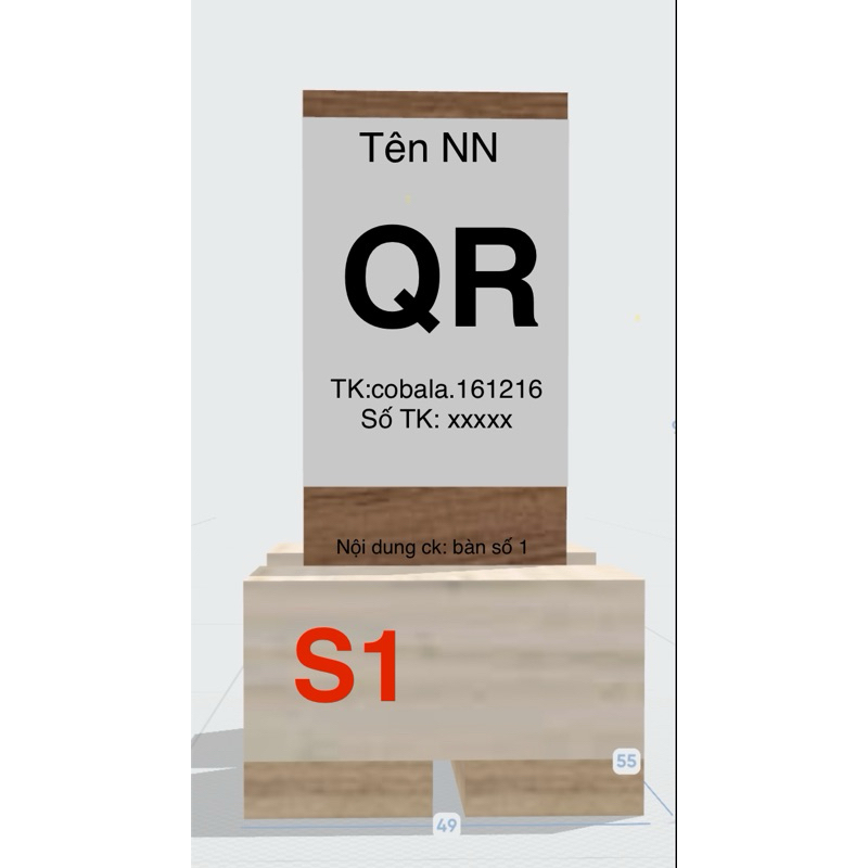 kệ gỗ để QR code