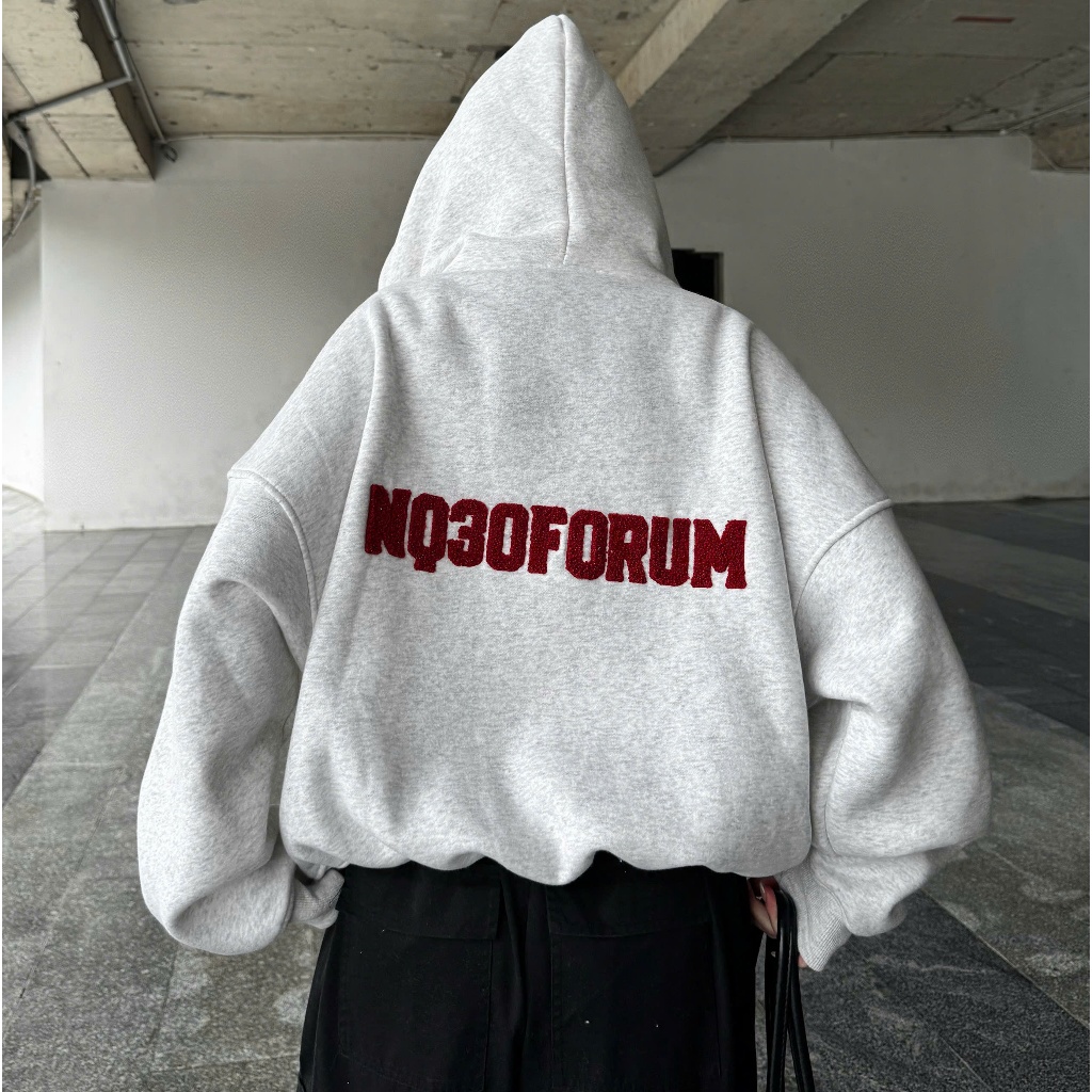 Áo Khoác Hoodie Zip Nỉ Cotton Thêu Xù NQ30 MISO  Form Boxy Nam Nữ Unisex | BigBuy360 - bigbuy360.vn