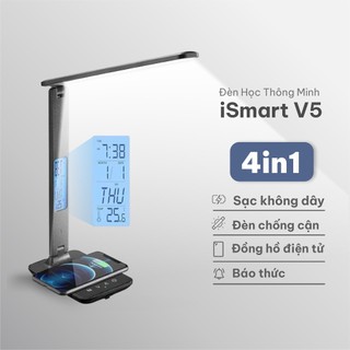  Bảo hành 1 năm  Đèn Bàn Học Chống Cận Cao Cấp DERGO ISmart V5 Tích Hợp Sạc Không Dây 