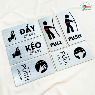  Bảng Alu Pull Push Bảng Kéo Đẩy bằng chất liệu Alu treo dán cửa kính decor trang trí cửa ra vào 