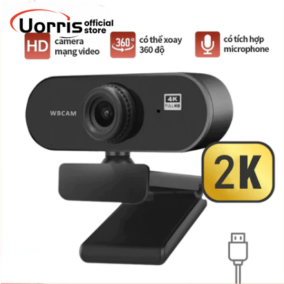 Webcam Có Mic 2K/1080P Máy tính USB Cho PC Laptop Livestream/Họp trực tuyến, Camera mini, Học và Làm việc Online