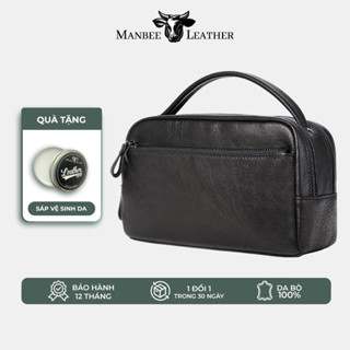 Clutch Nam Da Bò Thật Cao Cấp Manbee 7460 – Túi Cầm Tay Golf Nam Size 23cm Mềm Mại Sang Trọng Đựng Ví Điện Thoại