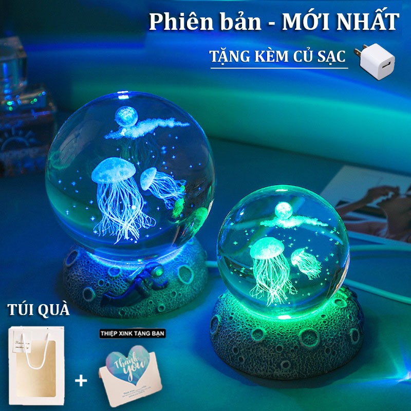 🔥(TẶNG THIỆP) Quả cầu pha lê 3D đổi màu phát sáng làm quà tặng sinh nhật cho bạn gái, Qùa tặng 8/3 359180