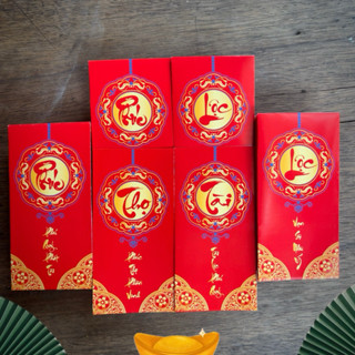 SỈ 50/100 Bao Lì Xì In Chữ Phúc Lộc Thọ Cao Cấp Sang Trọng Chất Dày Cứng Cáp loại To 8*16cm