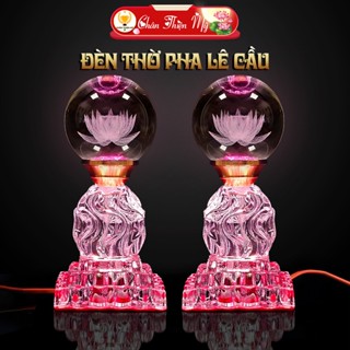 Đèn Thờ Pha Lê Nguyên Khối CHÂN THIỆN MỸ, Trang Trí Bàn Phật, Gia Tiên PLC-06