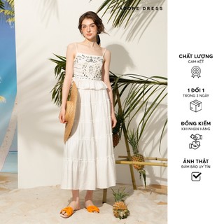 511SK3001 - 	Chân váy maxi trắng nối tầng ADORE DRESS 