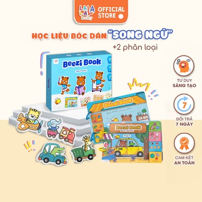 Sách bóc dán busy book Lalala baby đồ chơi giấy nhiều chủ đề song ngữ Anh Việt đồ chơi cho bé