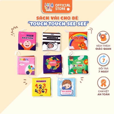 Sách vải Touch touch see see Lalala Baby đồ chơi vải kích thích thị giác đồ chơi thông minh cho bé