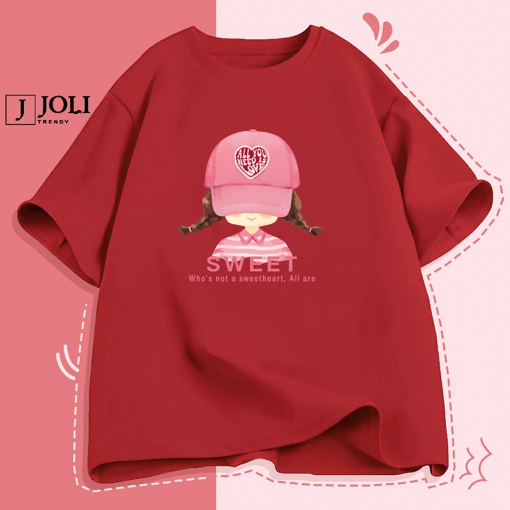 Áo Thun Nam Nữ Unisex Tay Lỡ By JOLI Mã TN Girl Sweet In Hình Chất Cotton Form Rộng Phong Cách Ulzzang J Joli Trendy | BigBuy360 - bigbuy360.vn