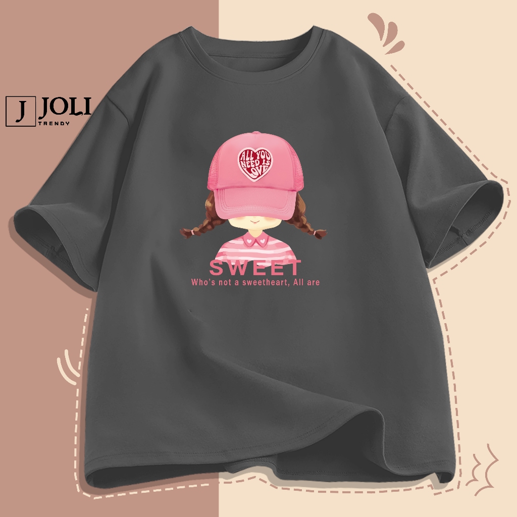 Áo Thun Nam Nữ Unisex Tay Lỡ By JOLI Mã TN Girl Sweet In Hình Chất Cotton Form Rộng Phong Cách Ulzzang J Joli Trendy | BigBuy360 - bigbuy360.vn