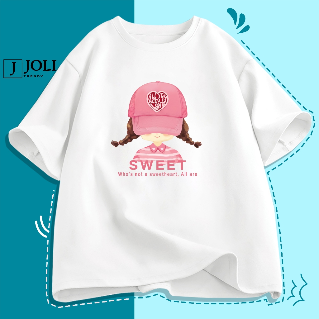 Áo Thun Nam Nữ Unisex Tay Lỡ By JOLI Mã TN Girl Sweet In Hình Chất Cotton Form Rộng Phong Cách Ulzzang J Joli Trendy | BigBuy360 - bigbuy360.vn