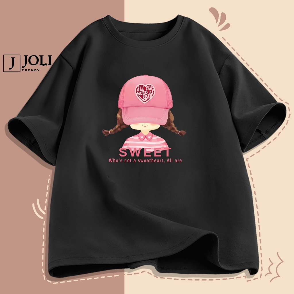 Áo Thun Nam Nữ Unisex Tay Lỡ By JOLI Mã TN Girl Sweet In Hình Chất Cotton Form Rộng Phong Cách Ulzzang J Joli Trendy | BigBuy360 - bigbuy360.vn