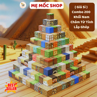 [Giá Sỉ] Combo 200 Khối Nam Châm Từ Tính Lắp Ghép Memocshop Cụm Nam Châm Màu Sắc Lắp Ráp Khối Xây Dựng Cho Bé