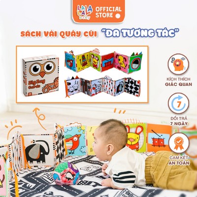 Sách Vải kiêm Quây cũi đồ chơi cho trẻ sơ sinh kích thích thị giác cho bé Lalala Baby 3in1