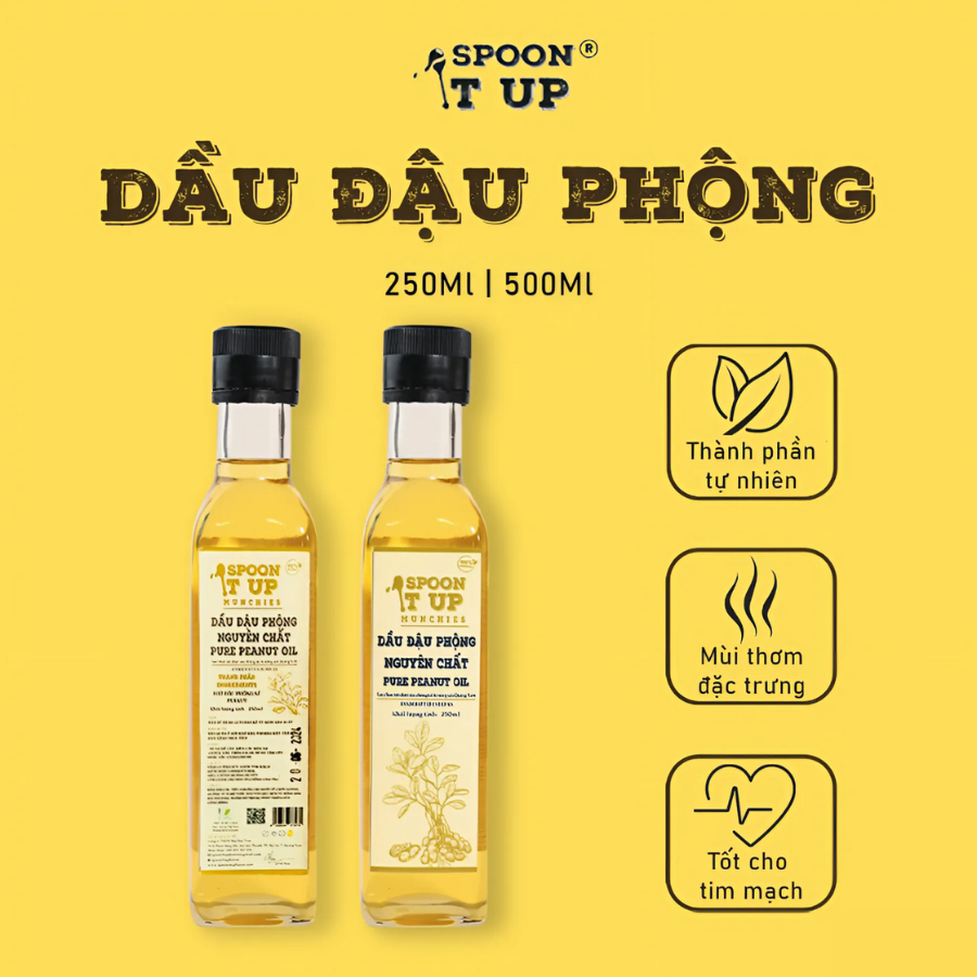 Dầu Phộng Nguyên Chất 100% Spoon It Up – Đậu Phộng Sẻ Quảng Nam – Tốt Cho Tim Mạch Eat Clean