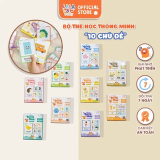  Thẻ học thông minh cho bé mini flashcard Lalala baby đồ chơi cho bé học từ vựng song ngữ Anh - Việt nhiều chủ đề 