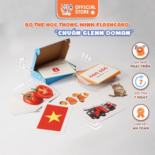 Bộ thẻ học thông minh cho bé Flashcard đồ chơi cho bé sơ sinh chuẩn Glenn Doman giáo giục sớm Lalala baby song ngữ