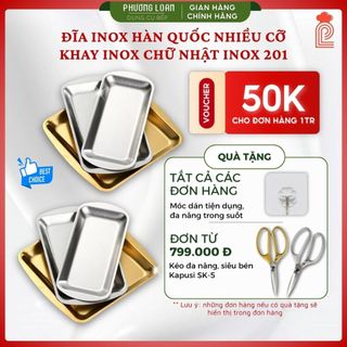  Đĩa Inox Hàn Quốc Khay Inox Chữ Nhật Inox 201 Đựng Đồ Ăn Khay Đựng Gia Vị Đa Dạng Mẫu Mã Tiện Lợi 