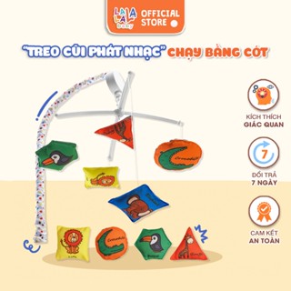  Treo cũi nôi phát nhạc đồ chơi kích thích thị giác Lalala Baby thiết kế 2 mặt thông minh kích thước 64x40cm 