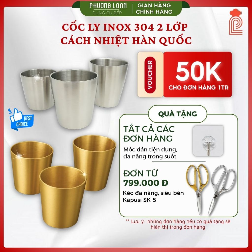 Cốc Ly Inox 304 2 Lớp Cách Nhiệt Hàn Quốc Giữ Nhiệt Cốc Uống Nước Inox Ly Inox 304 Cao Cấp Tiện Dụng