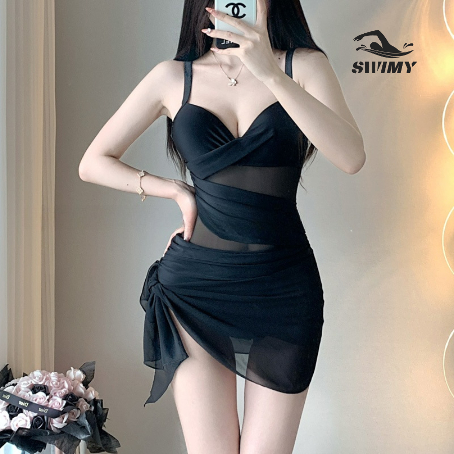 [K063] Đồ bơi nữ 1 mảnh phối lưới sexy che khuyết điểm kèm đệm ngực, bikini nữ khoét lưng gợi cảm SWIMY | BigBuy360 - bigbuy360.vn