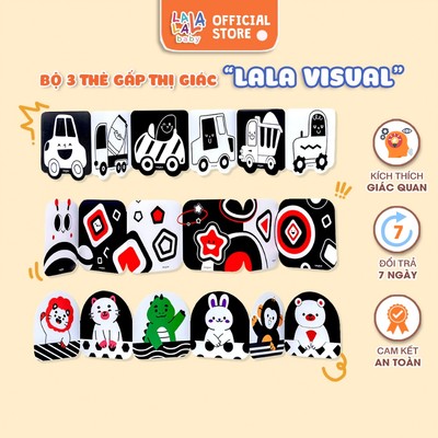 Bộ thẻ kích thích thị giác cho bé Lala Visual  Lalala Baby đồ chơi giấy thẻ gấp cho bé