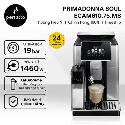 Máy pha cà phê siêu tự động DeLonghi ECAM610.75.MB