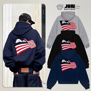 Áo Hoodie AA STU Thêu Xù Flag Logo - Áo Hoodie Form Boxy Chuẩn, Thời Trang Unisex JUN.BOUTIQUE
