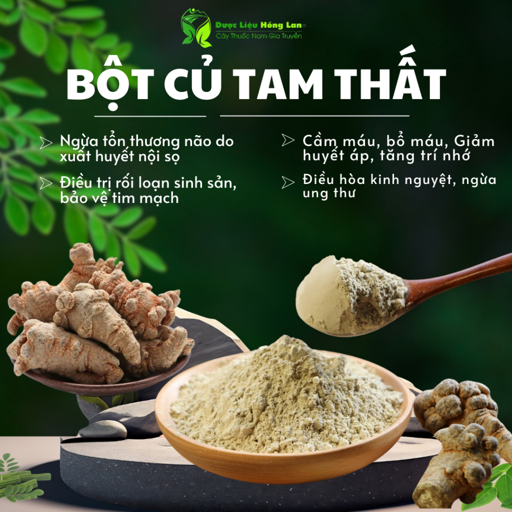 ✅ Bột Củ Tam Thất Bắc nguyên chất (Bột thảo mộc không pha chộn tạp chất, đã sao thơm, không chất bảo quản)
