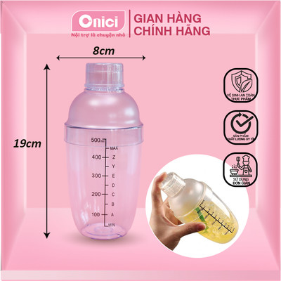 Bình lắc pha chế shaker có kẻ vạch định lượng 500ml ONICI