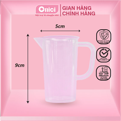 Ca đong nhựa định lượng 100ml có quai cầm, vạch chia Bếp Của Mẹ Onici