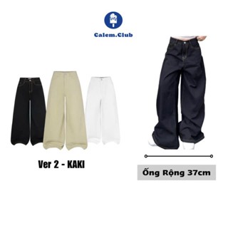 Quần KAKI Jeans Ống Rộng Ver 2 WIDE LEG Calem.Club tôn dáng cạp cao form unisex nam nữ