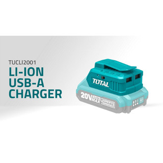 Phụ kiện sạc USB Lithium 20V TOTAL TUCLI2001