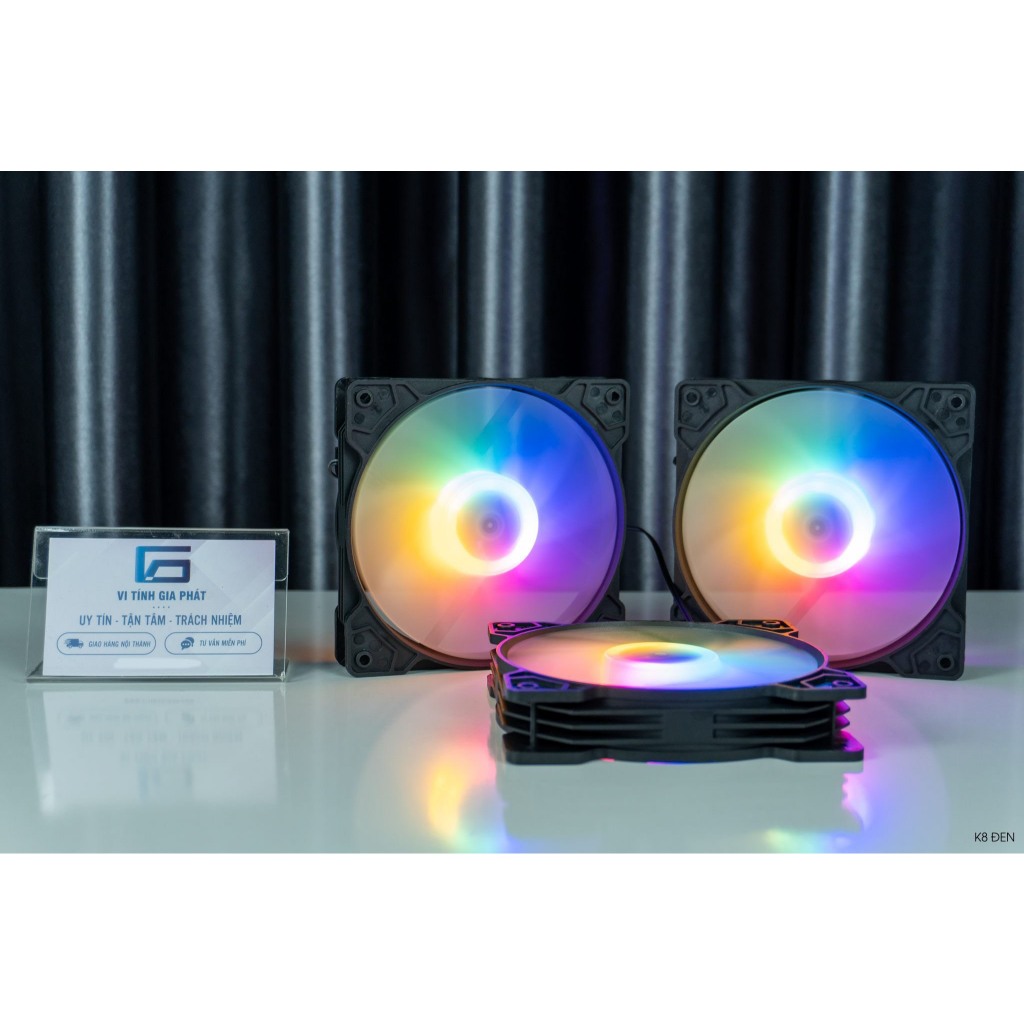 Quạt tản nhiệt, Fan Case Led COOLMOON/REDMOON K8 RGB LED bền bỉ và mát (không Hub) - Tặng kèm ốc