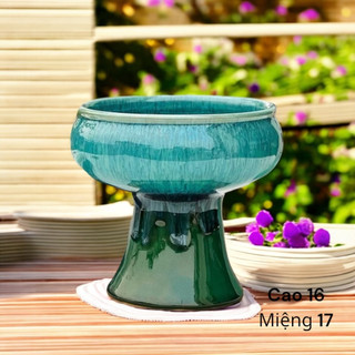  Bình hoa gốm Bát Tràng decor trang trí nhà cửa dáng ly thủy tiên mặt hồ - Gốm sứ Minh Khôi 