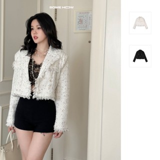 [Deal Độc Quyền] Áo Khoác Nữ Crop Loose Tasseled Burlap, Chất Vải Bố Dạ Thoải Mái, WAK008,SOMEHOW