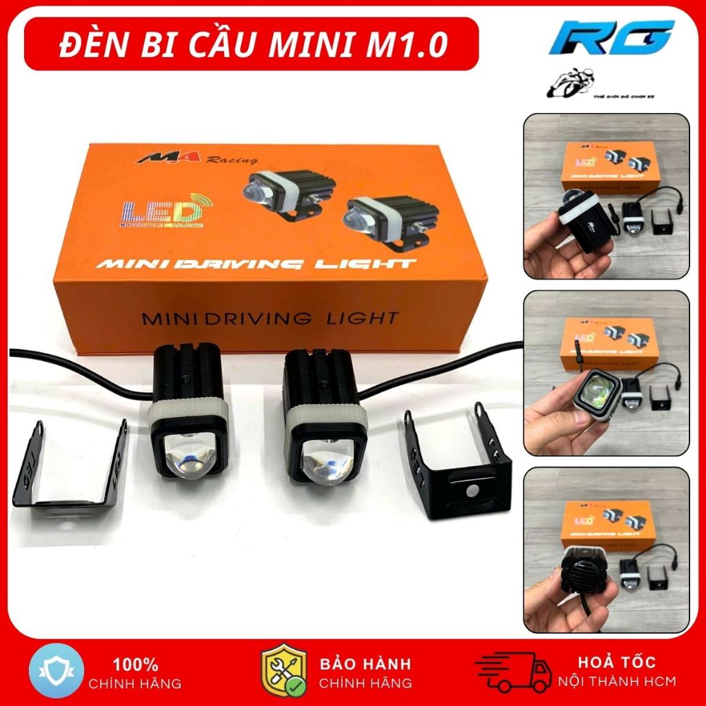 Ma Racing M1.0, Đèn Pha Bi Cầu Mini Ma Racing M1.0 30W 4 Chế Độ Siêu Sáng Chính Hãng - BH 1 Năm