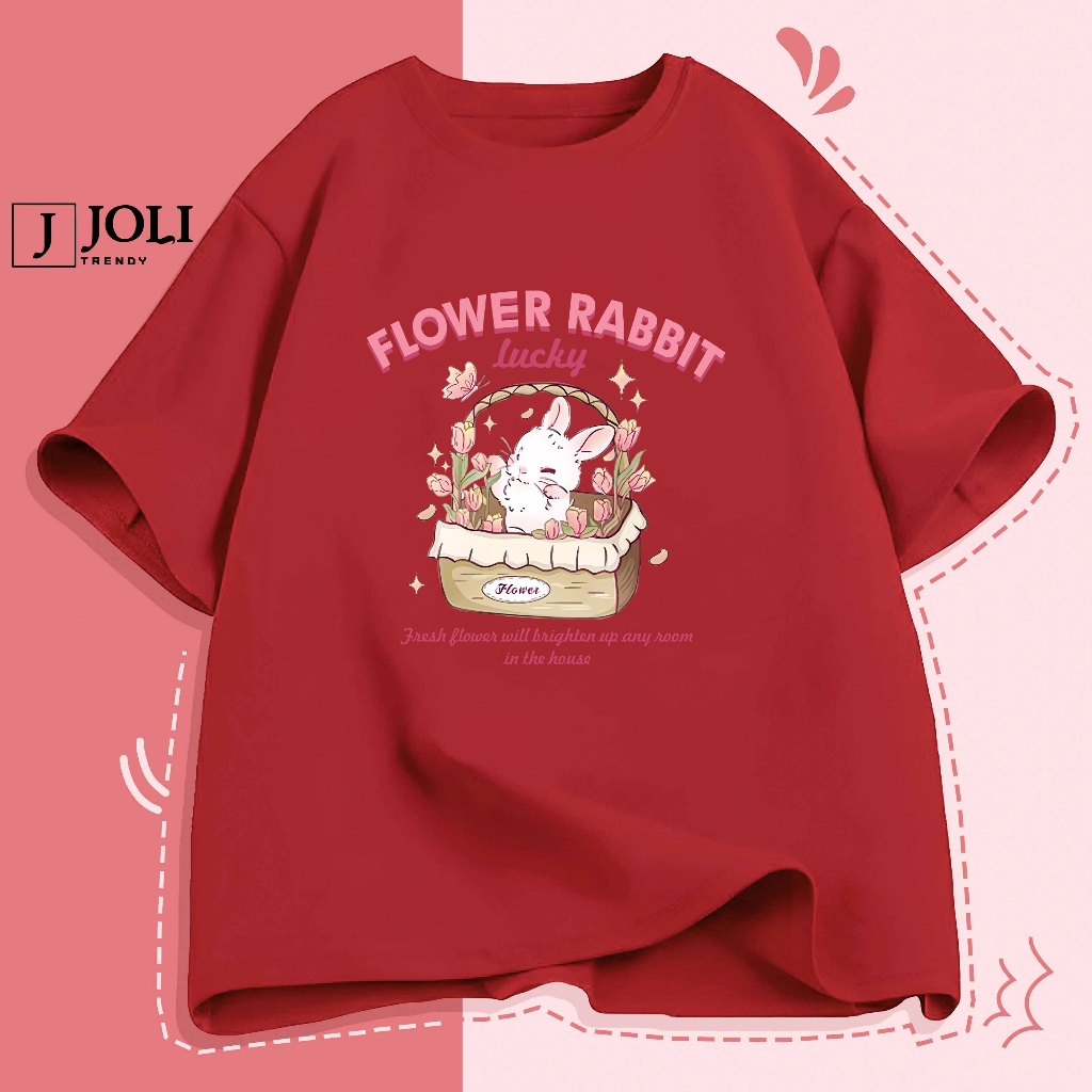 Áo Thun Nam Nữ Unisex Tay Lỡ By JOLI Mã TN Thỏ Trắng In Hình Chất Cotton Form Rộng Phong Cách Ulzzang J Joli Trendy | BigBuy360 - bigbuy360.vn